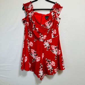 City Chic Off The Shoulder Romper Lined Cherry Blossoms Plus Size 16 Floral